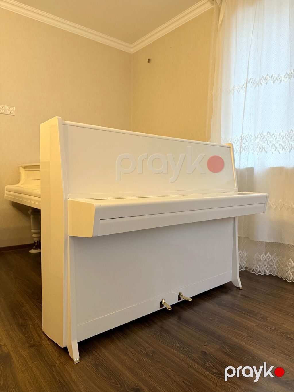 Petrof akustik pianino – ağ, parlaq lak örtüklü upright model — Pianino və digər klaviş alətləri, Digah (3)