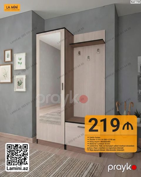 Daxili Dolab – La Mini (Kod: 1720) - Növ: Dəhliz dolabı, güzgülü şkaf — Bakı