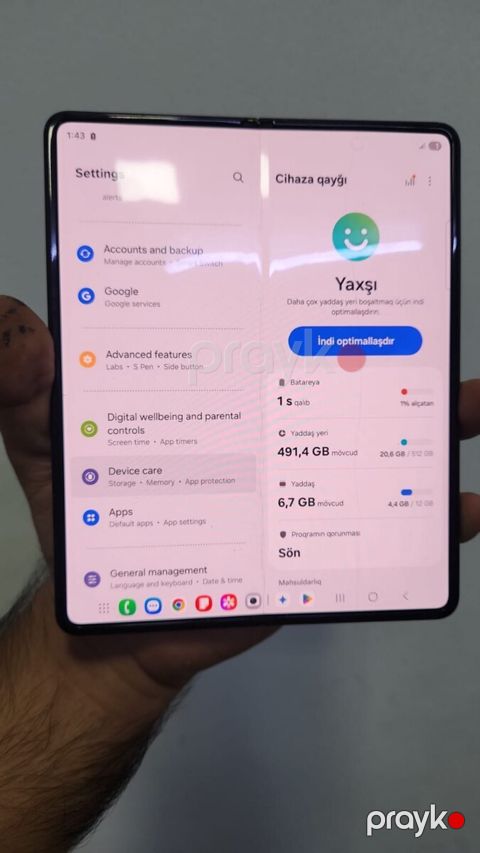 Samsung Galaxy Z Fold 3 5G Phantom Black 512GB/12GB — Bakı