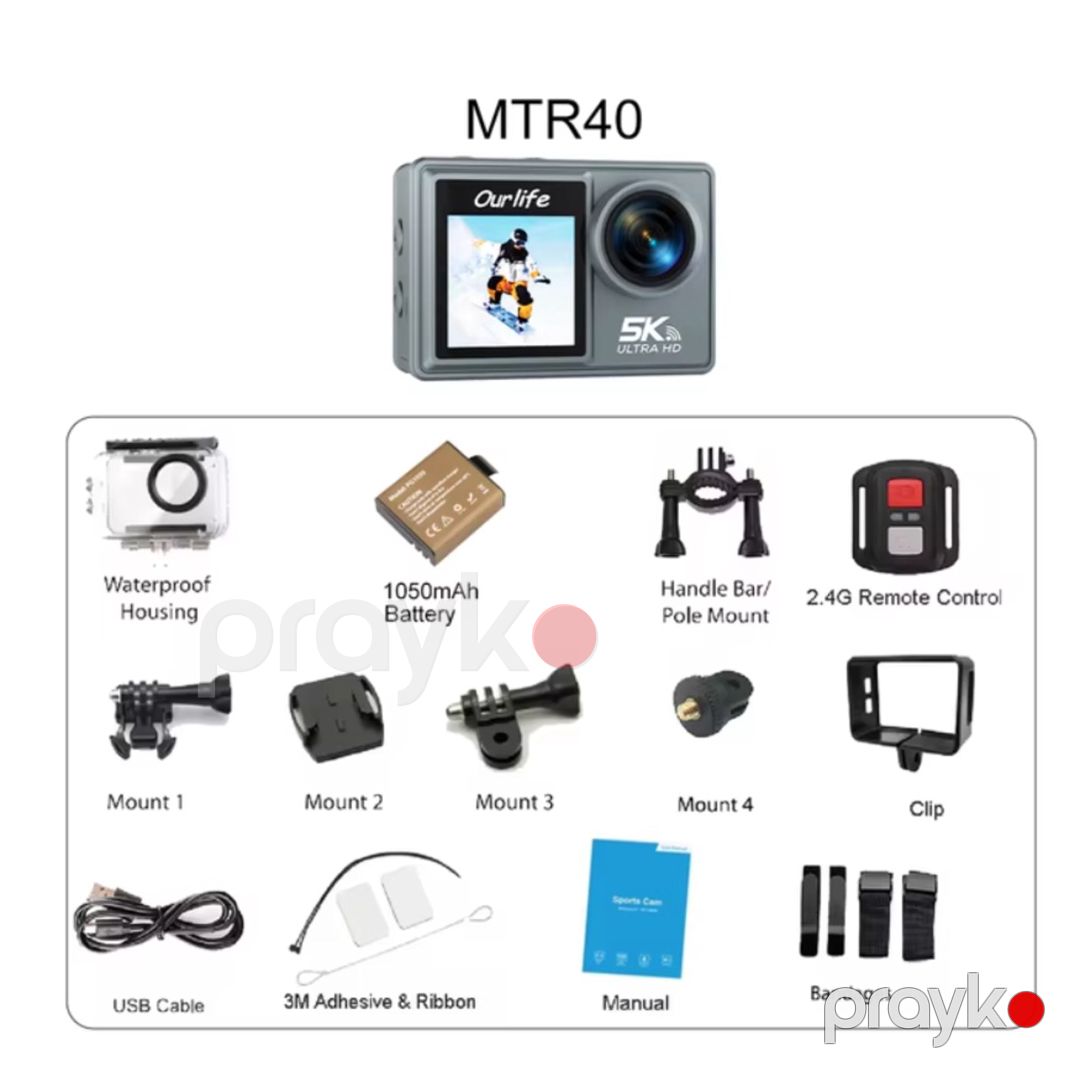 Action kamera 5K Ultra HD Wifi Touchscreen — Səs texnikası, Bakı (7)