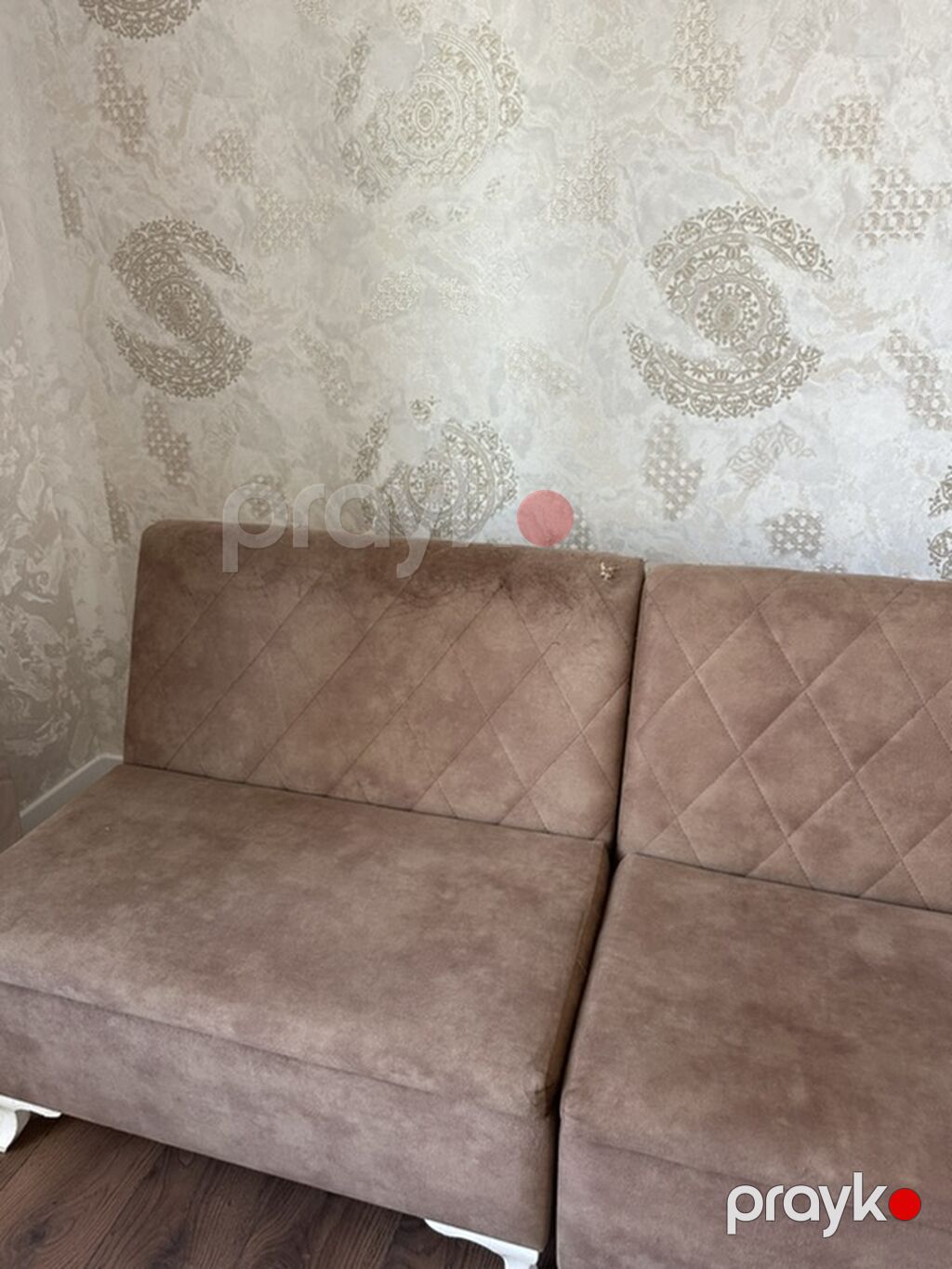 Künc divan – modul tipli, şokolad-qəhvəyi rəngdə, zərif romb tikişli — Divanlər, Digah (4)