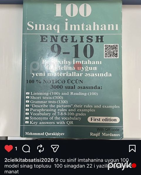 Məhsul: “100 Sınaq İmtahanı – English 9-10” (First edition) — Xırdalan