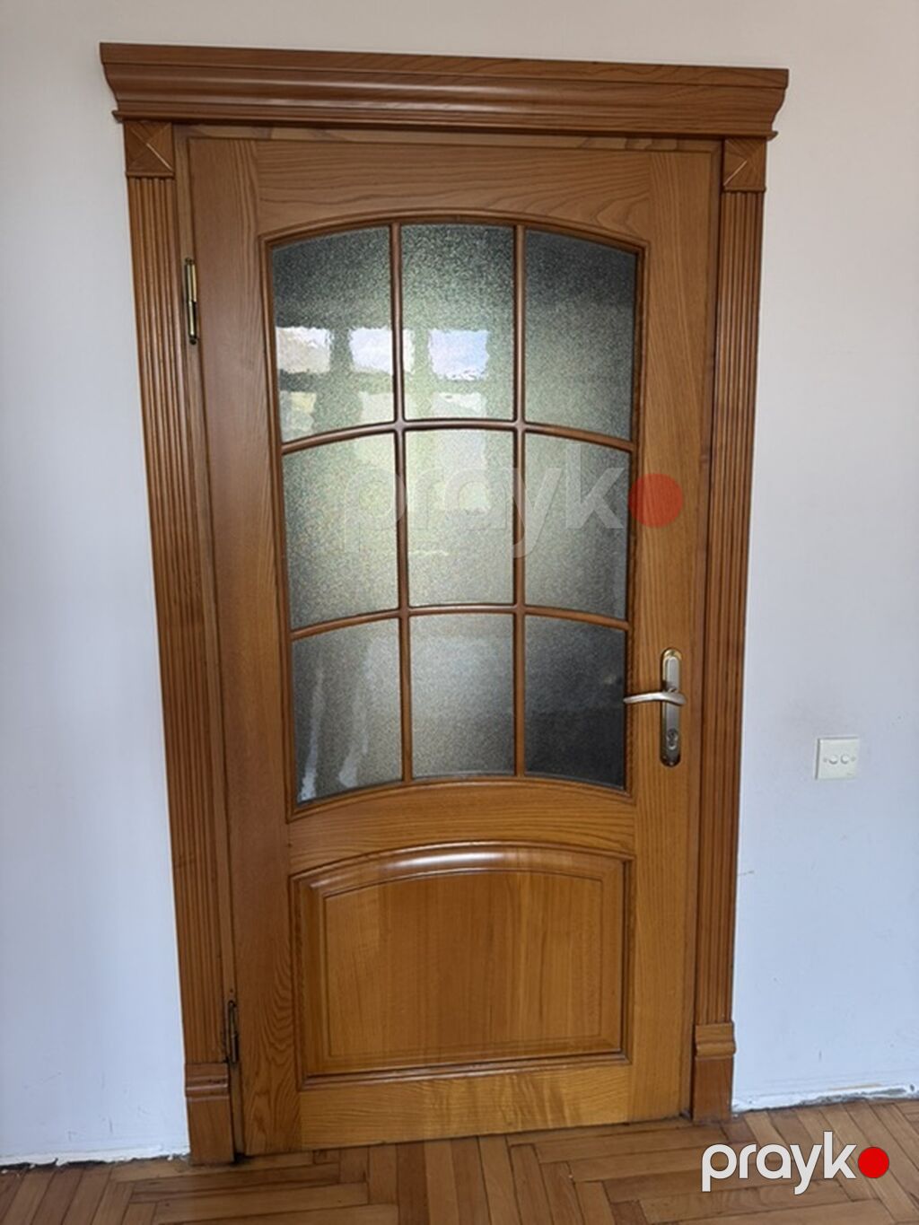 Taxta qapılar 3 ədəd 1 qoşa açılan 2 tək açıaln qapı əla vəziyyətdədir — Pəncərələr, qapılar, balkonlar, Bakı (3)