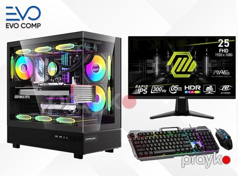 Evo Gaming PC Battle Kit RTX 5060 8GB Ryzen 5 7500F 16GB 1TB MSI 300Hz Monitor — Bakı