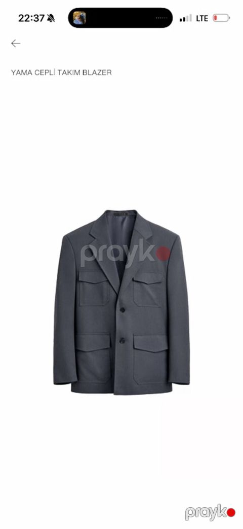 Zara yenıYama cibləri olan takım blazer - Rəng: tünd boz - Kəsim — Bakı