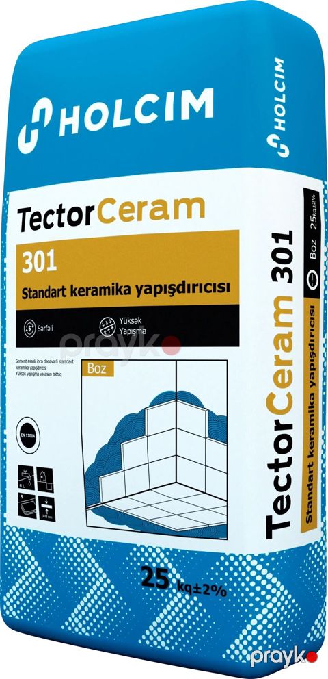 Holcim TectorCeram 301 – standart keramika yapışdırıcısı - Rəng: Boz — Xırdalan