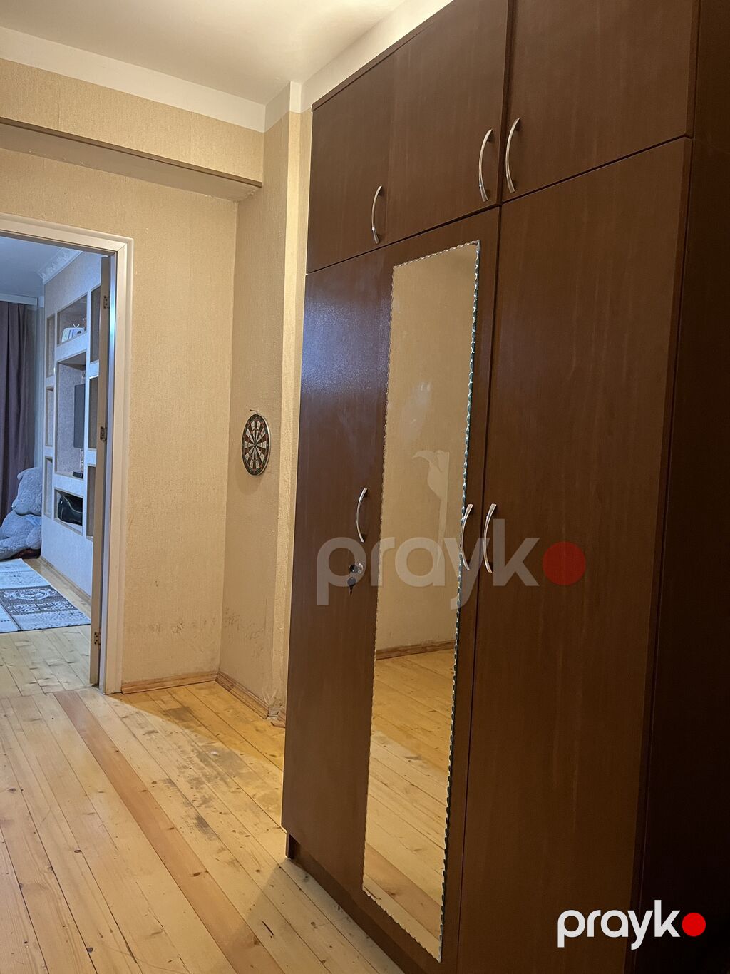 Yeni, 3 qapılı, Güzgülü, Qəhvəyi, Taxta, Açılan, Düz dolab — Şkaflar, Sumqayıt (2)