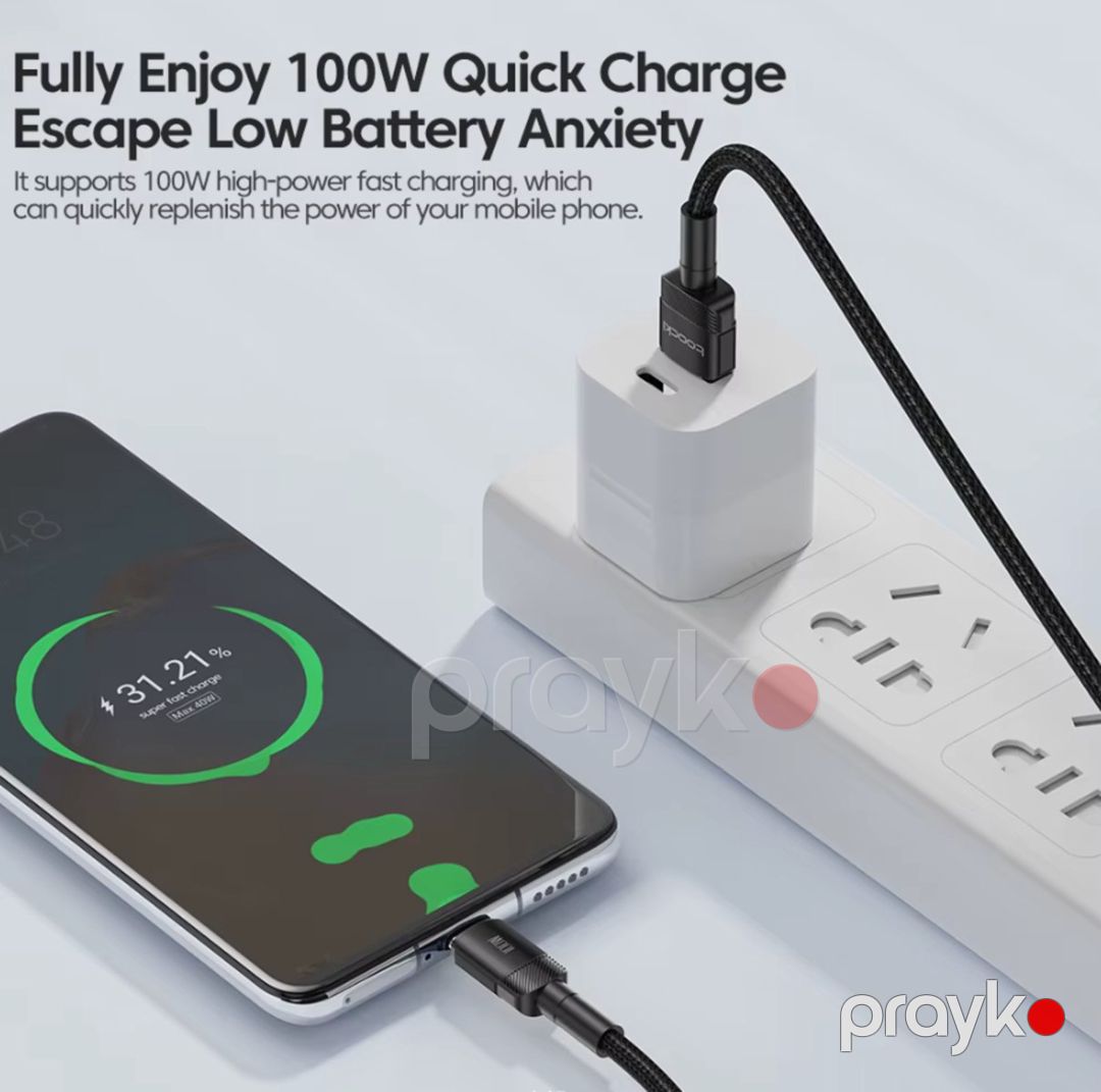 Kabel 100W 6A "USB to Typec 2m" — Periferik cihazlar, Bakı (3)