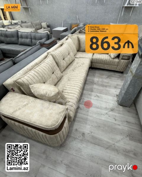 Künc divan – La Mini - Ölçülər: 300 200 sm - Dizayn: L formalı — Bakı
