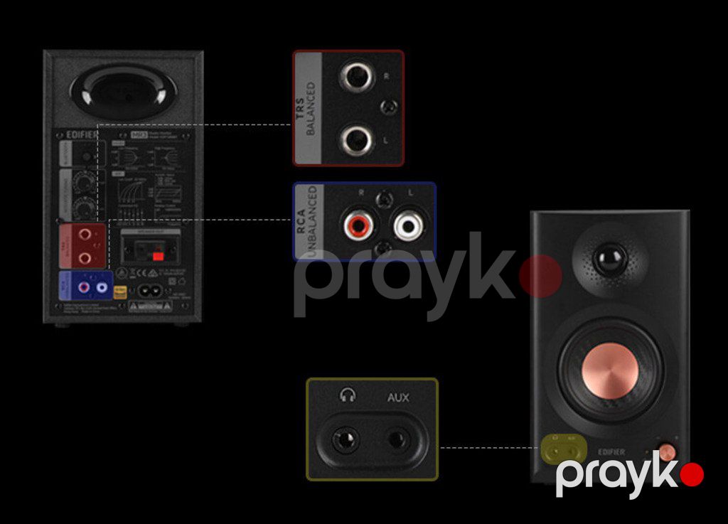 Edifier MR3 Black Studio Speakers 36W, BTv5.4: 800 50mFFS,TRS: 1228 100mV (+4dBu), R — Səs texnikası, Bakı (5)