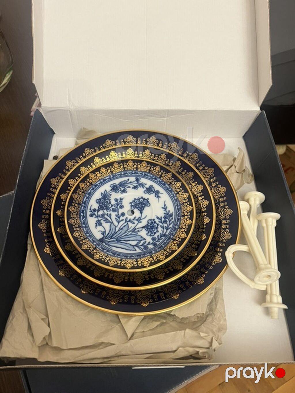 Tort və şiriniyyat qabı, rəng - Göy, Farfor — Süfrə qabı, Bakı (3)