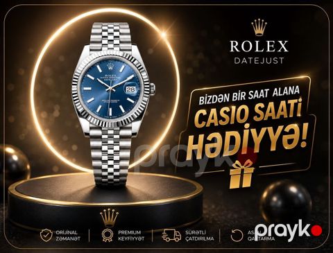 Rolex Datejust – mavi siferblatlı, paslanmayan poladdan korpus və — Mehdiabad