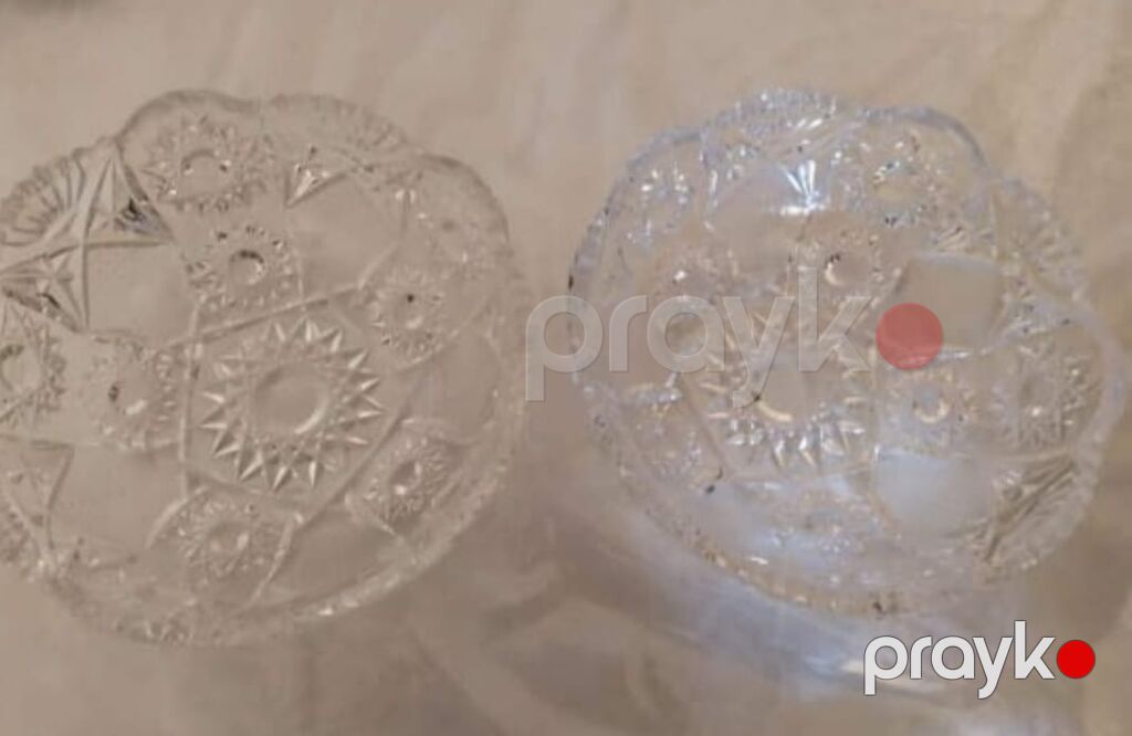 Kəsimli şüşə (kristal üslubunda) meyvə/salət qabları – 2 ədəd set — Süfrə qabı, Sumqayıt (2)
