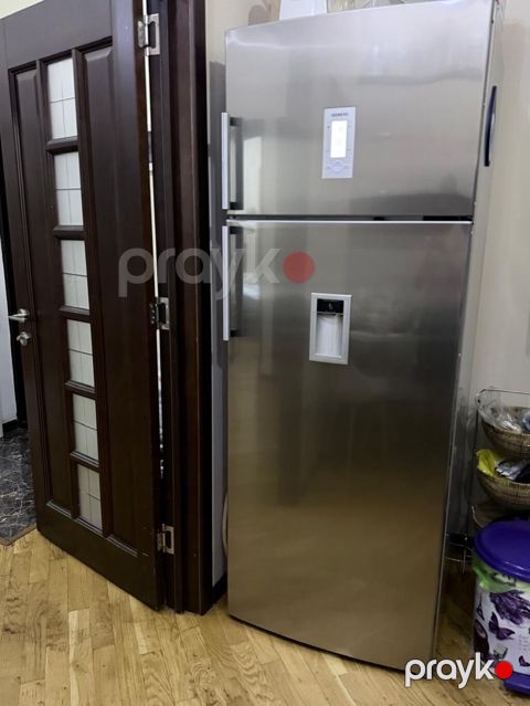 İşlənmiş 1 qapılı Siemens Soyuducu Satılır, rəng - Gümüşü, Dispenserli — Bakı