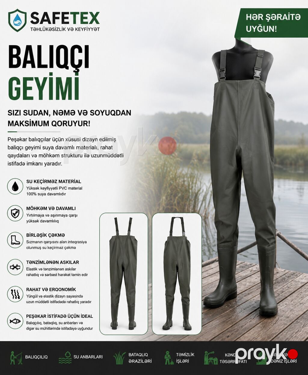 Safetex balıqçı geyimi – suda rahatlıq, quruda təhlükəsizlik — Camping, ovçuluq və balıqçılıq, Bakı (6)