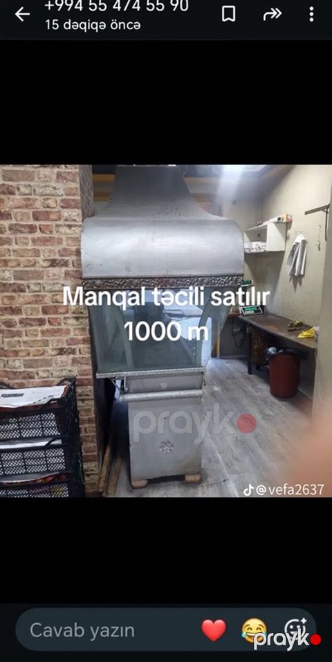 Peşəkar restoran tipli manqal və tüstü çıxarıcı sistem - Material — Bakı