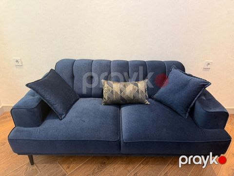 Məhsul: İki nəfərlik yumşaq divan - Rəng: Tünd göy (navy) - Material — Digah