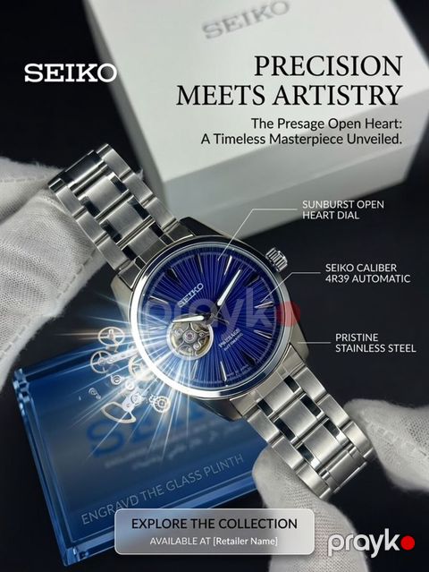 Seıko Presage “Open Heart” avtomatik saat - Mexanizm: Seiko Caliber — Bakı