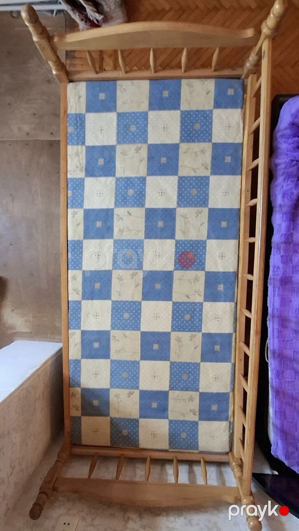 Taxta yataq tək nəfərlik, uzunu 1.90 eni 80 sm — Mebel, Bakı (2)