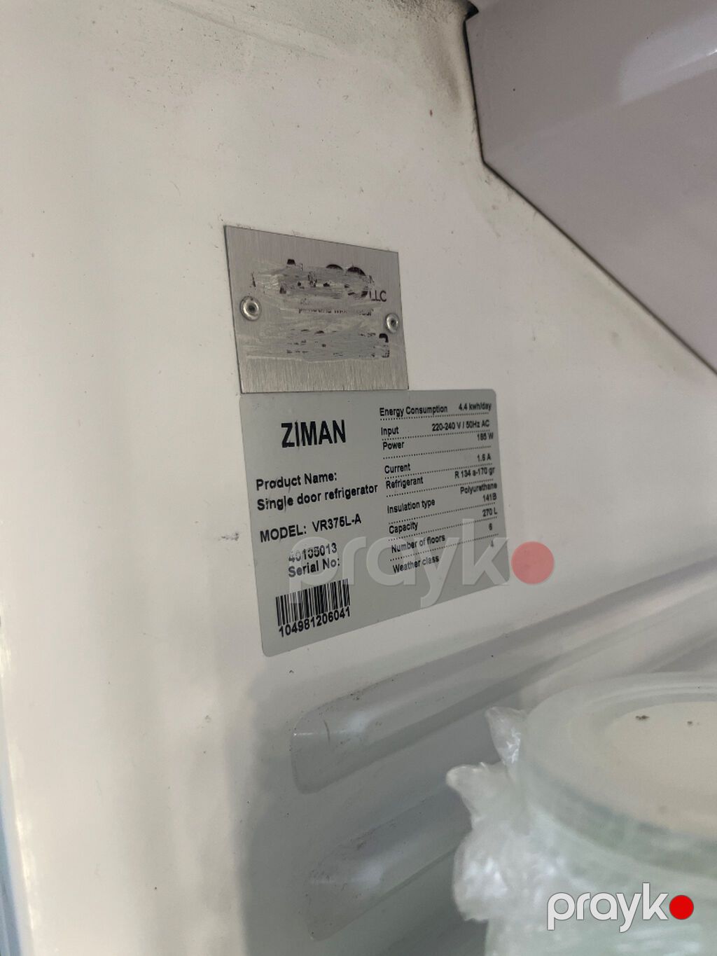 Zıman ticarət vitrini – tək qapılı şüşəli soyuducu - Model: VR375L-A — Soyuq vitrini, Bakı (2)