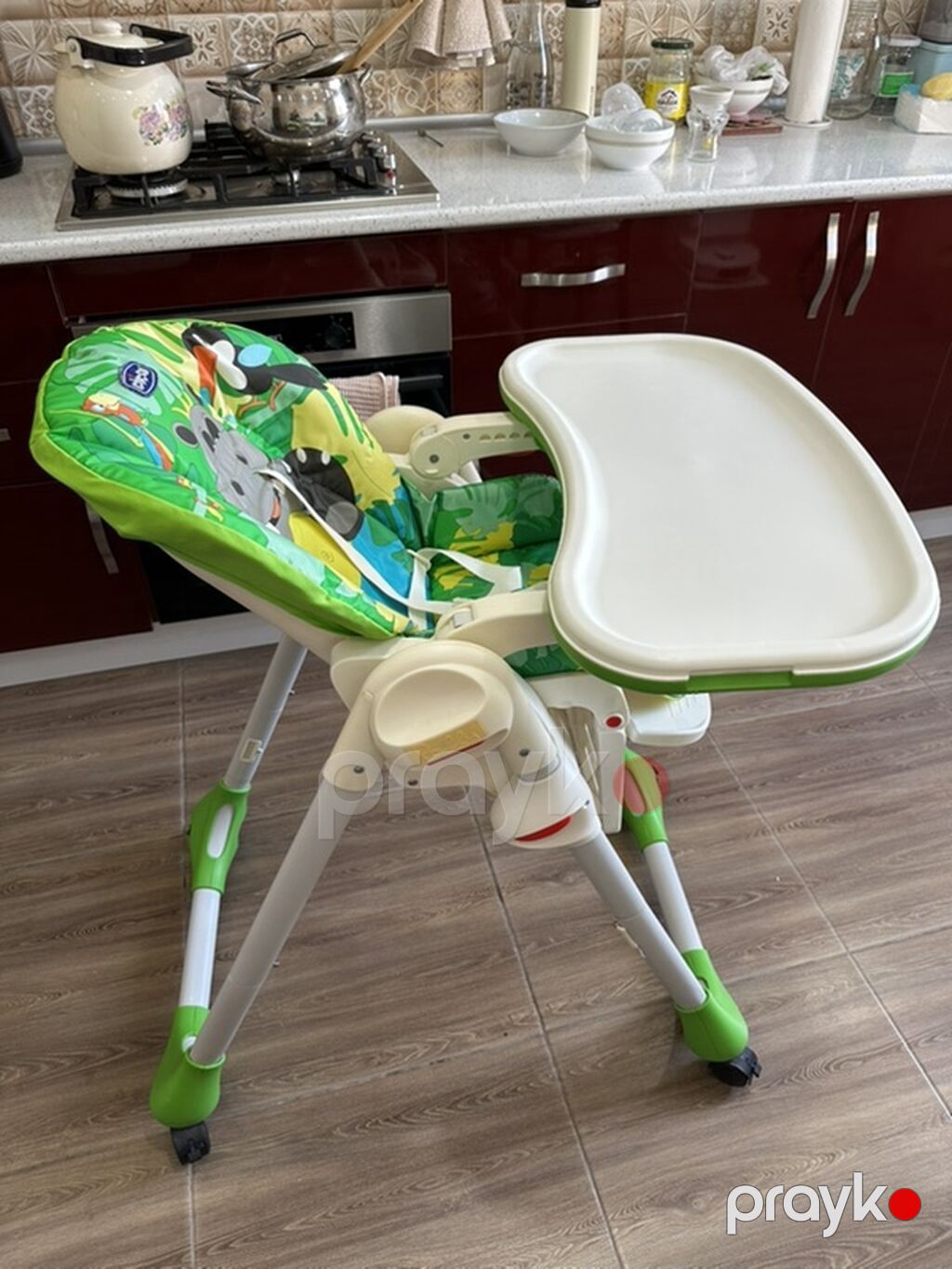Chicco uşaq yemək stulu - Marka/model: Chicco (şən tropik naxışlı — Qidalandırma stulları, Bakı (2)