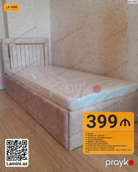 Tək nəfərlik çarpayı – La Mini - Ölçü: 90 200 sm - Mexanizm — Bakı