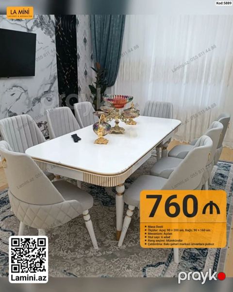 Məhsul: Masa Dəsti (Kod: 5889) Təsvir: - Klassik-modern üslubda yemək — Bakı