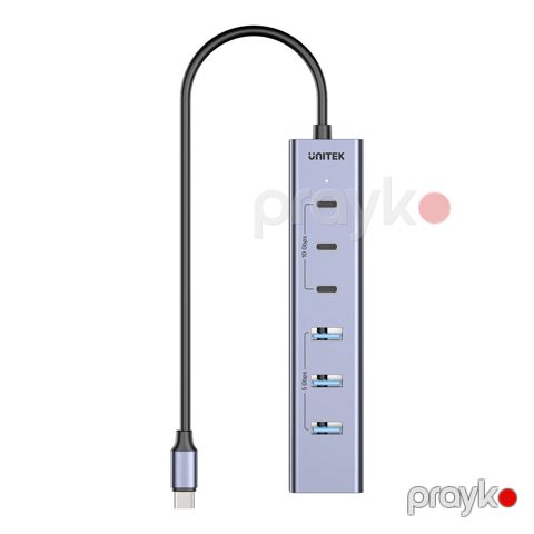 Unitek - uHUB S7+ — 3 Usb-c (10Gbps) və 4 Usb-a (5Gbps) portlu 7-si 1-də Usb-c hub — Bakı