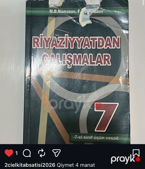 Riyaziyyatdan Çalışmalar – 7-ci sinif üçün vəsait Müəlliflər: M.B — Xırdalan