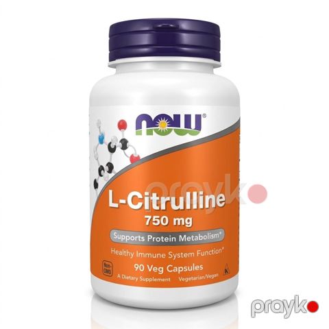 NOW Foods L-Citrulline 750 mg 90 Kapsul Original ABŞ NOW Foods — Bakı