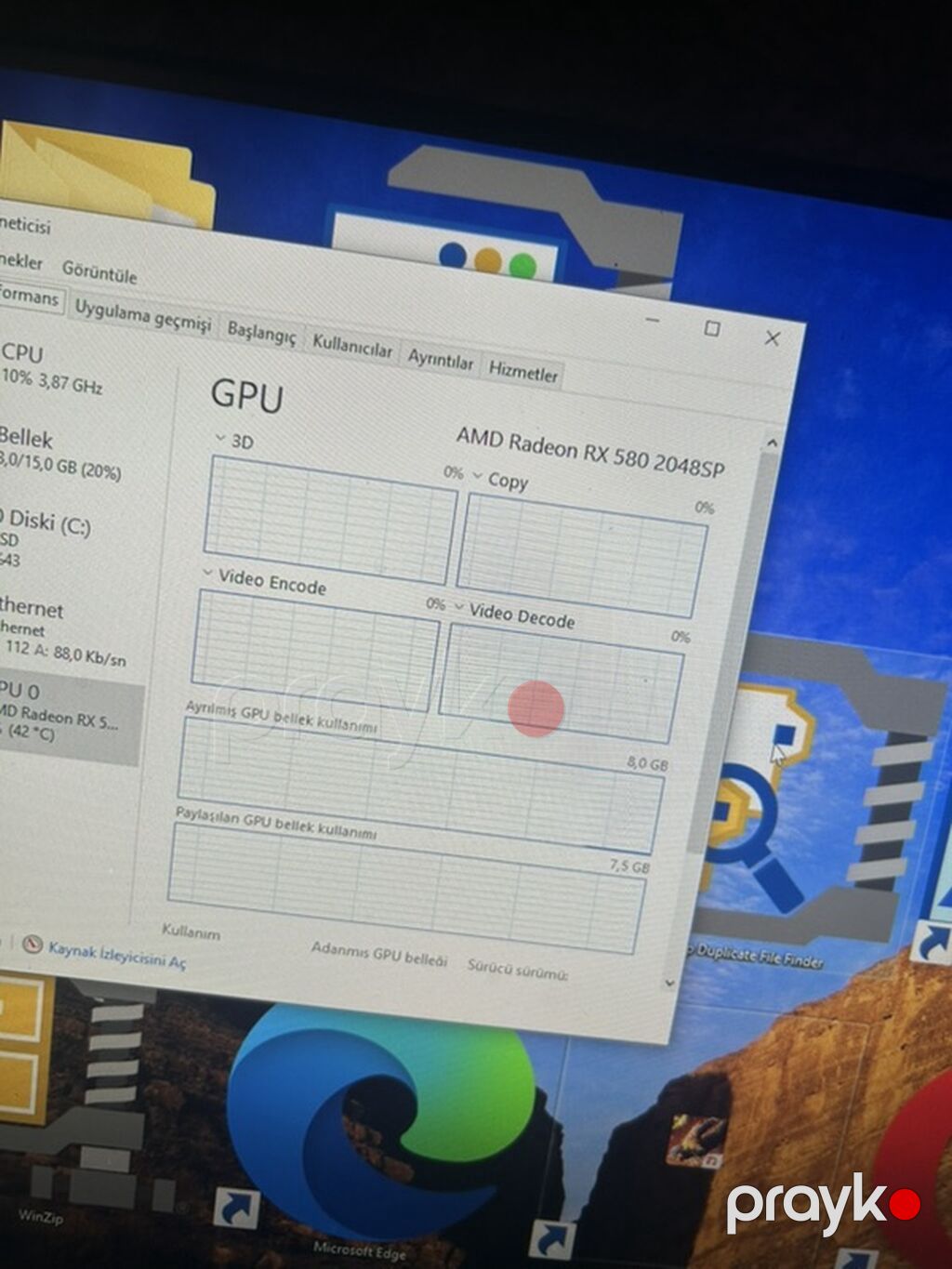 Gaming kompüter dəsti Komponentlər: - Videokart: AMD Radeon RX 580 — Masaüstü kompüterlər, İmişli (4)