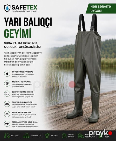 Safetex balıqçı geyimi – suda rahatlıq, quruda təhlükəsizlik — Bakı