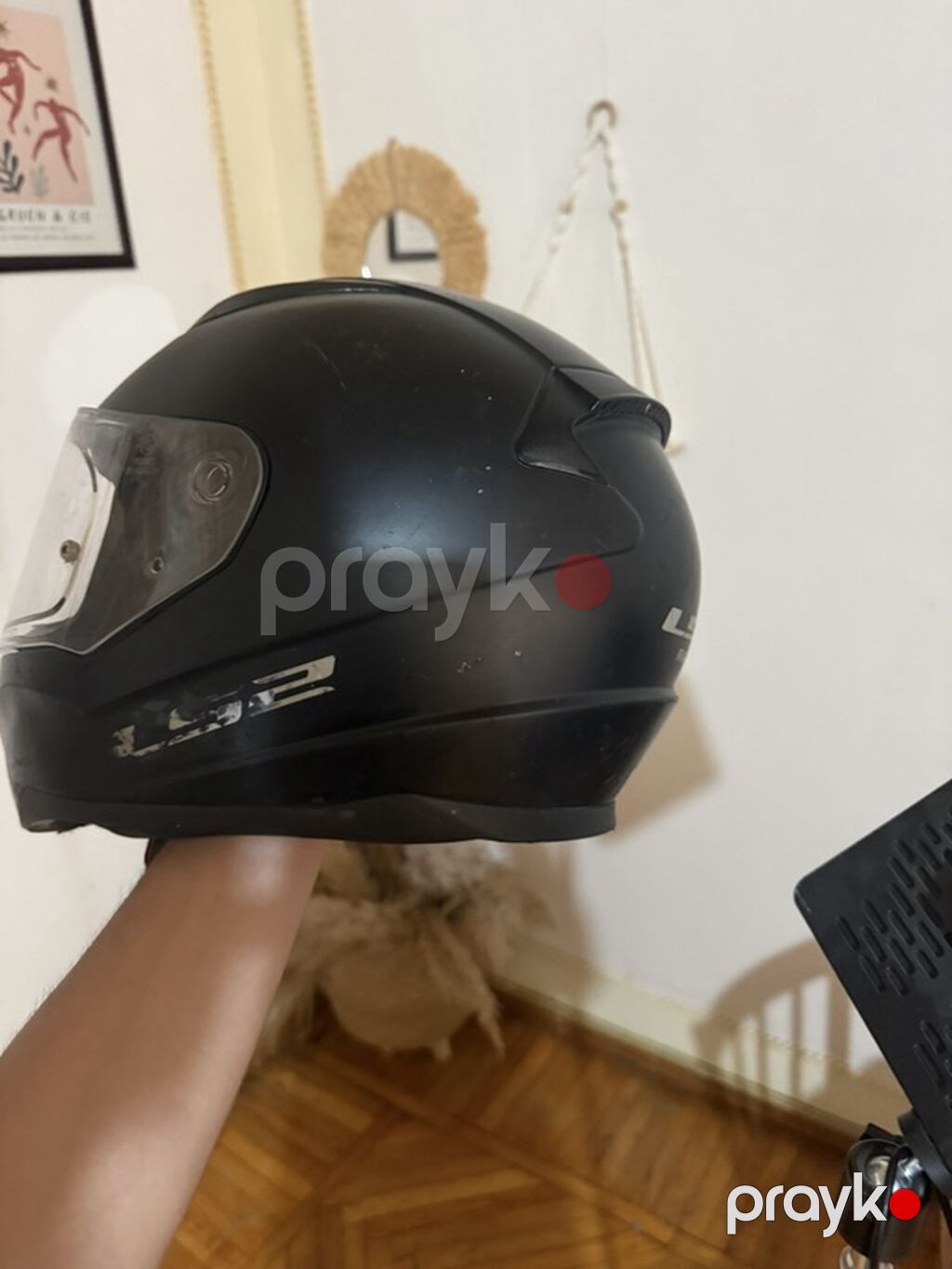 LS2 tam üzlü motosiklet dəbilqəsi - Rəng: mat qara. Normal vəziyyətdə — Motosiklet geyimi, Bakı (2)