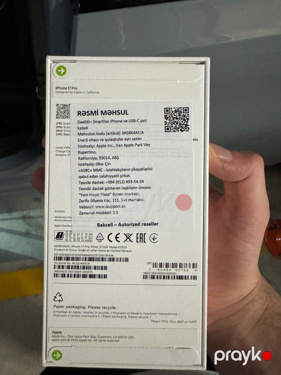 Apple iPhone 17 Pro Silver 512GB/12GB — Smartfonlar, Bakı (2)