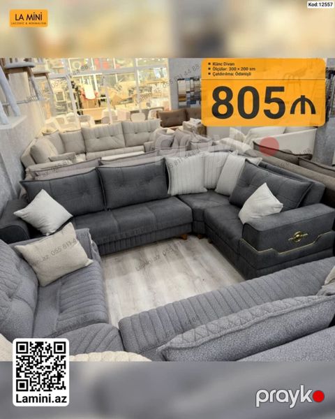 Künc divan – La Mini - Model: Künc Divan - Ölçülər: 300 200 sm — Bakı