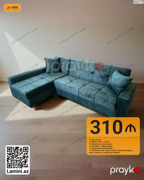 Məhsul: Künc divan (Kod: 2175) Xüsusiyyətlər: - Ölçülər: 240 150 sm — Bakı