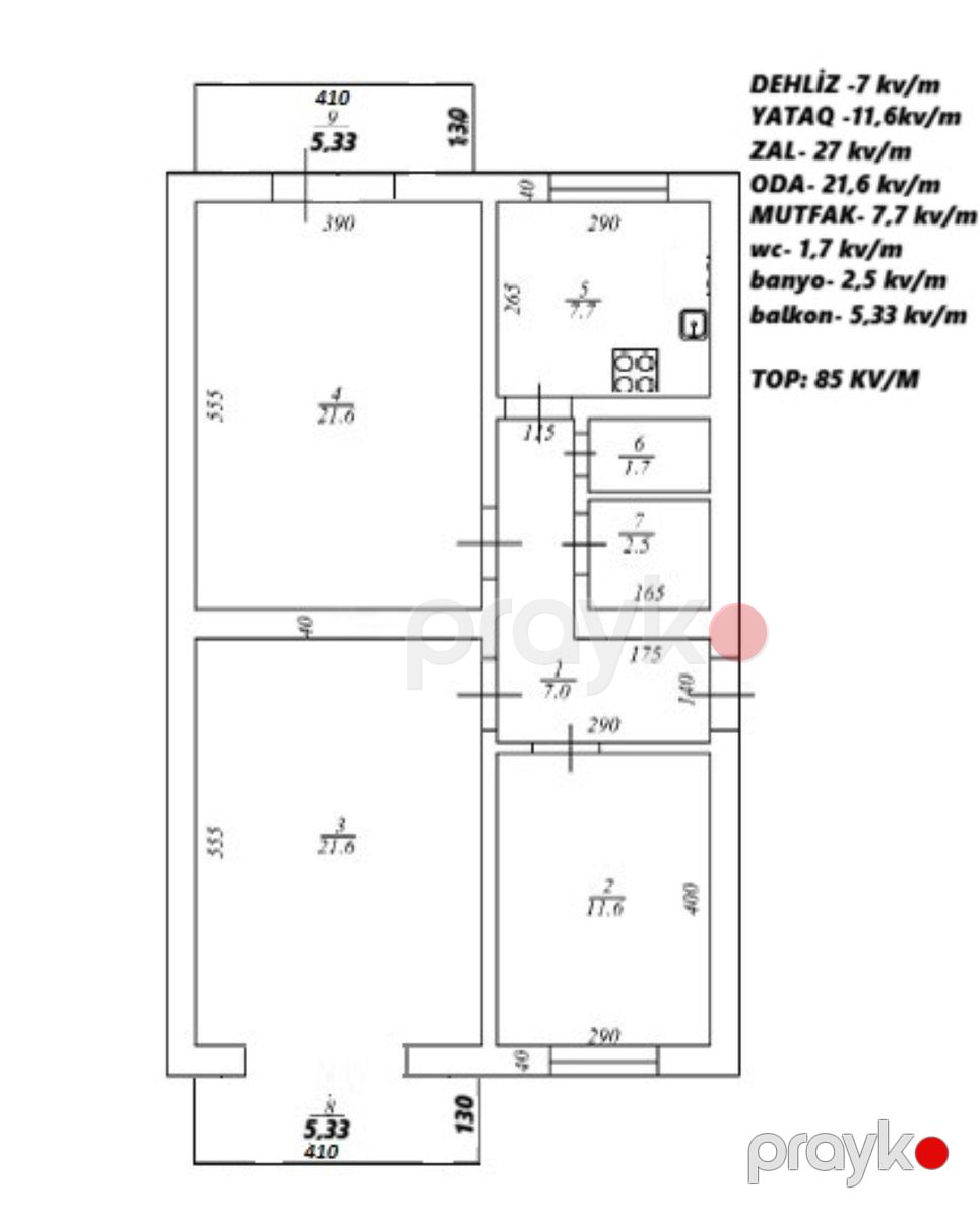 Satılır 3 otaqlı köhnə tikili 85 m² — Mənzil, Bakı (10)
