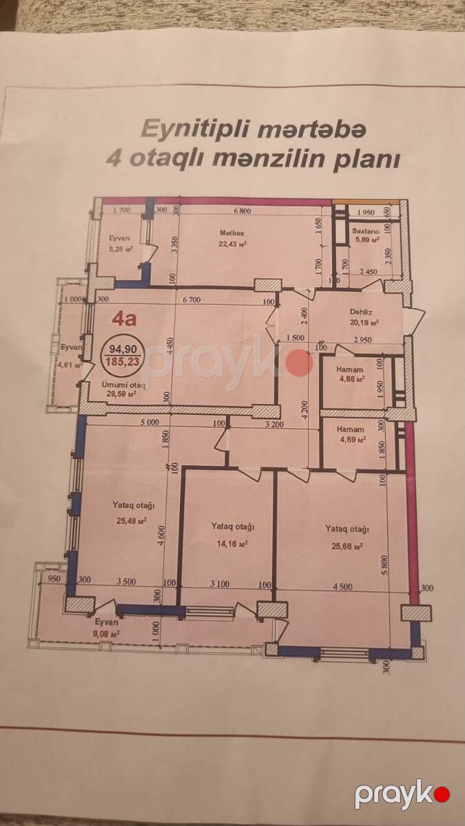 Satılır 4 otaqlı yeni tikili 180 m² — Mənzil, Bakı (11)