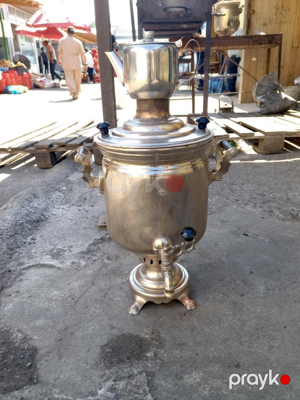 Klassik metal samovar - Material: qalın divarlı mis/pirinç korpus — Samovarlar, Bakı (3)