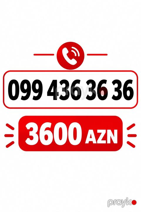 VIP gözəl mobil nömrə: 099 436 36 36 - Yadda qalan, asan oxunan “xx6 — Bakı