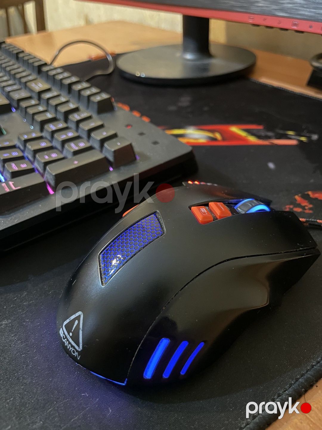 Gaming Setup — AOC 75Hz Monitor + MSI Klaviatura + Canyon Mouse — Masaüstü kompüterlər, Bakı (3)