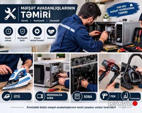 Məişət avadanlıqlarının peşəkar təmiri Xidmət sahələri: - Paltaryuyan — Bakı