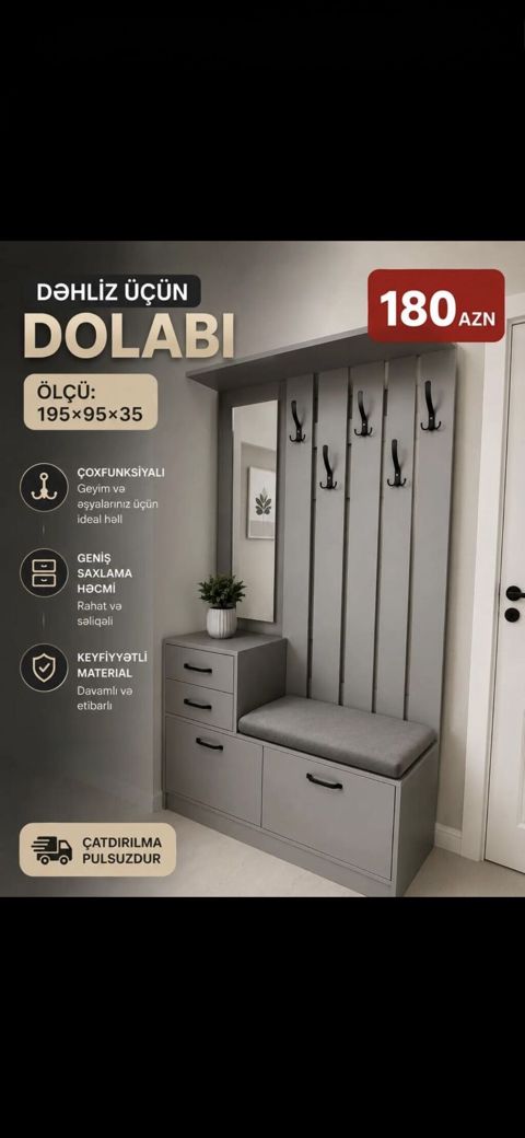 Dəhliz üçün dolab Ölçü: 195 95 35 sm Xüsusiyyətlər — mebeldivansifarisle — Для прихожей