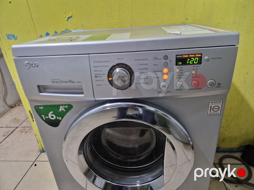Paltaryuyan maşın LG, 6 kq, İşlənmiş, Avtomat, Qurutma var, Kredit yoxdur, Ödənişli çatdırılma — Çamaşır maşınları, Xırdalan (4)