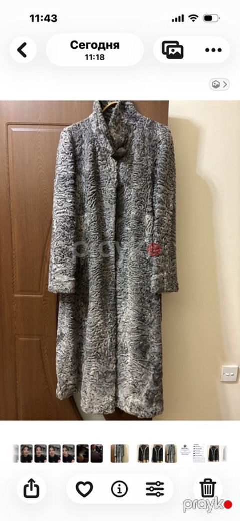 Qarqara naxışlı astragan (bəbirlənmiş quzu/xəz) şuba və qısa jaket — Bakı