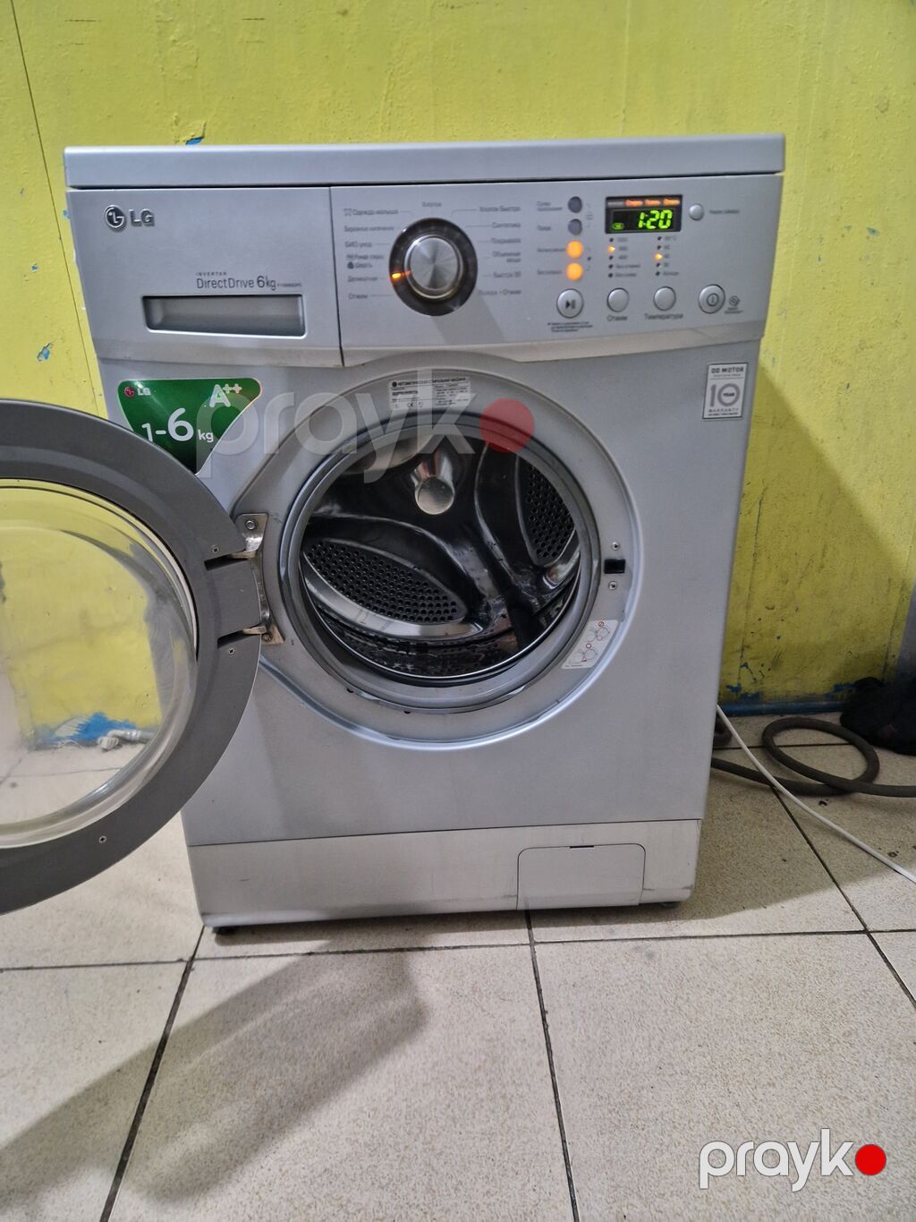 Paltaryuyan maşın LG, 6 kq, İşlənmiş, Avtomat, Qurutma var, Kredit yoxdur, Ödənişli çatdırılma — Çamaşır maşınları, Xırdalan (3)