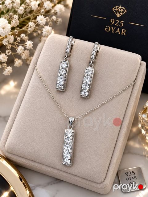925 əyyar gümüş dəst Vincent Silver Zərifliyinizi tamamlayan — Bakı