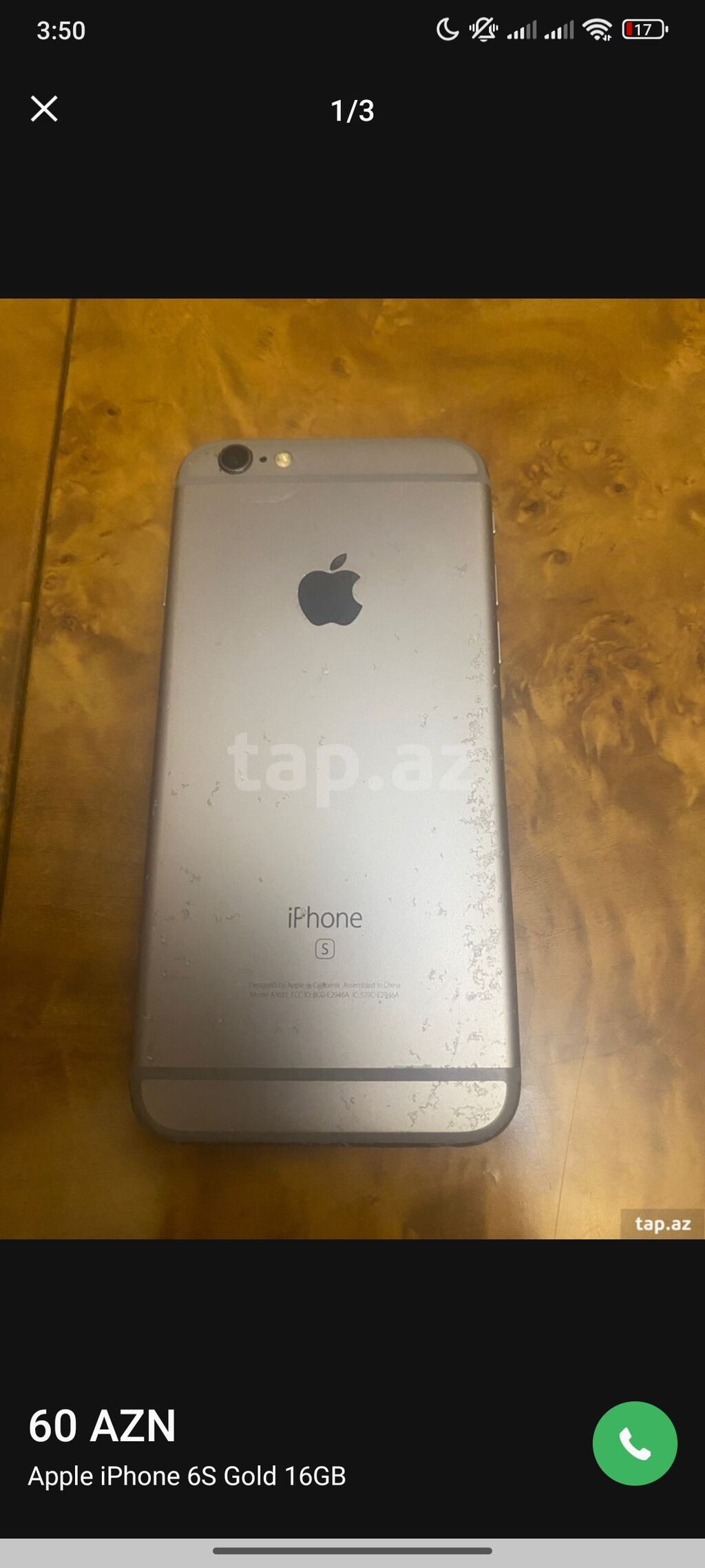 IPhone 6s, 16 GB, Qızılı, Barmaq izi — Apple iPhone, Bakı (2)