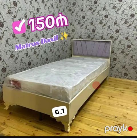 Tək nəfərlik çarpayı – matras daxil Ölçü: tək nəfərlik standart