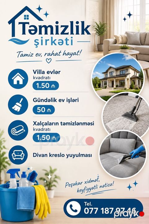 Təmizlik Evlər Gündəlik təmizlik — Sumqayıt